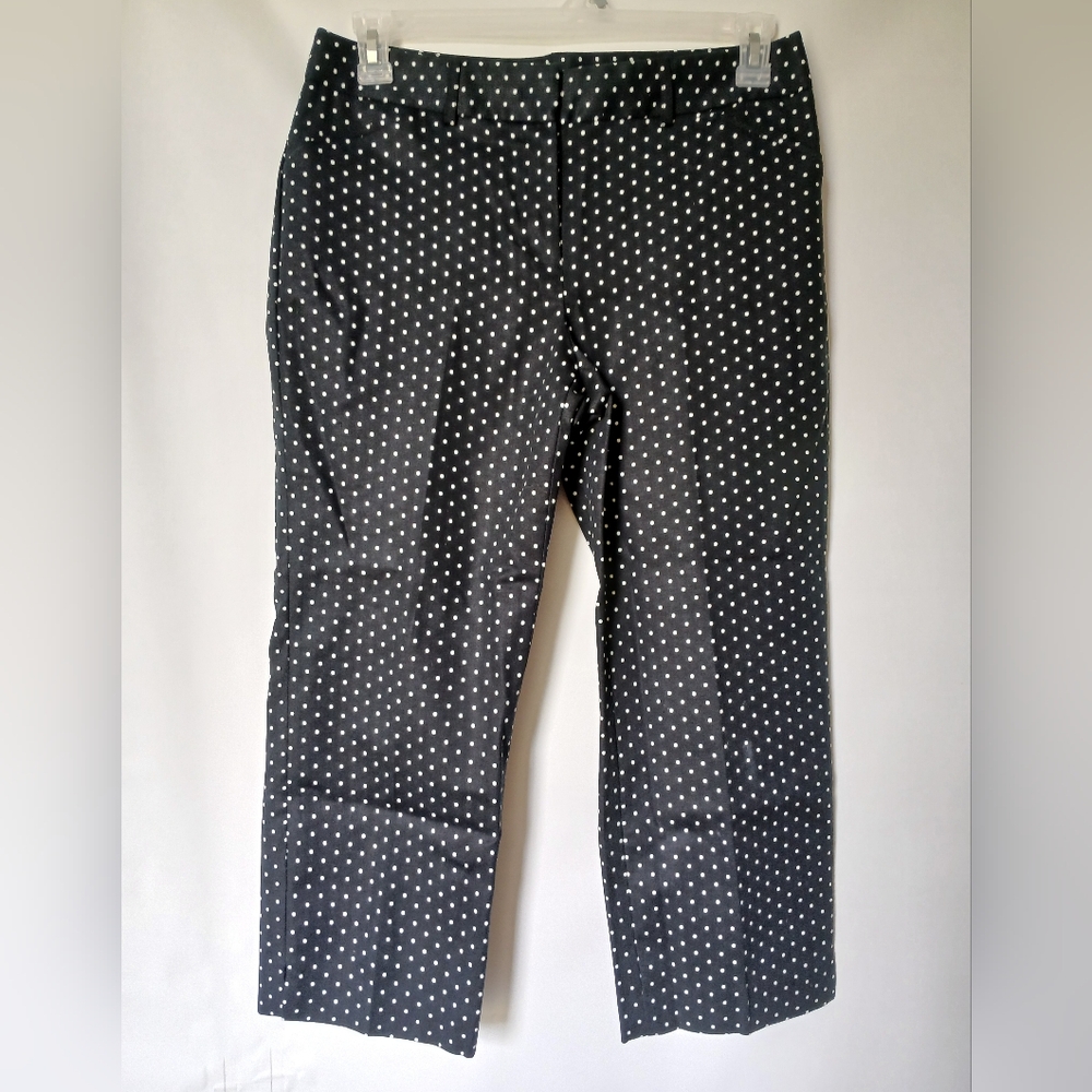 Rafaella Womens Capris Size 8 Black & White Dotted